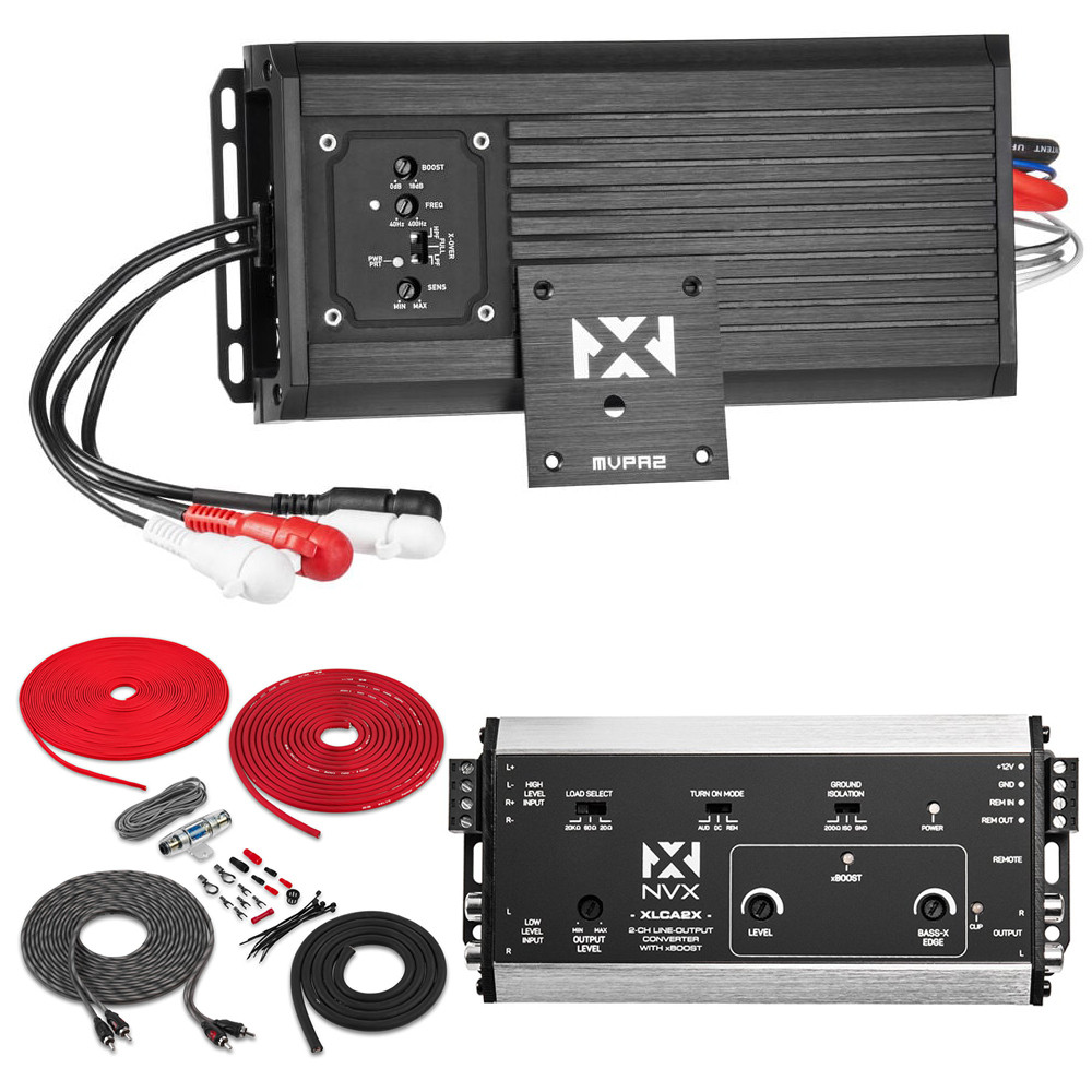 NVX MVPA2 600W Marine 2-Channel Amplifier w Line-Out Converter - Amp Kit 4179000₽