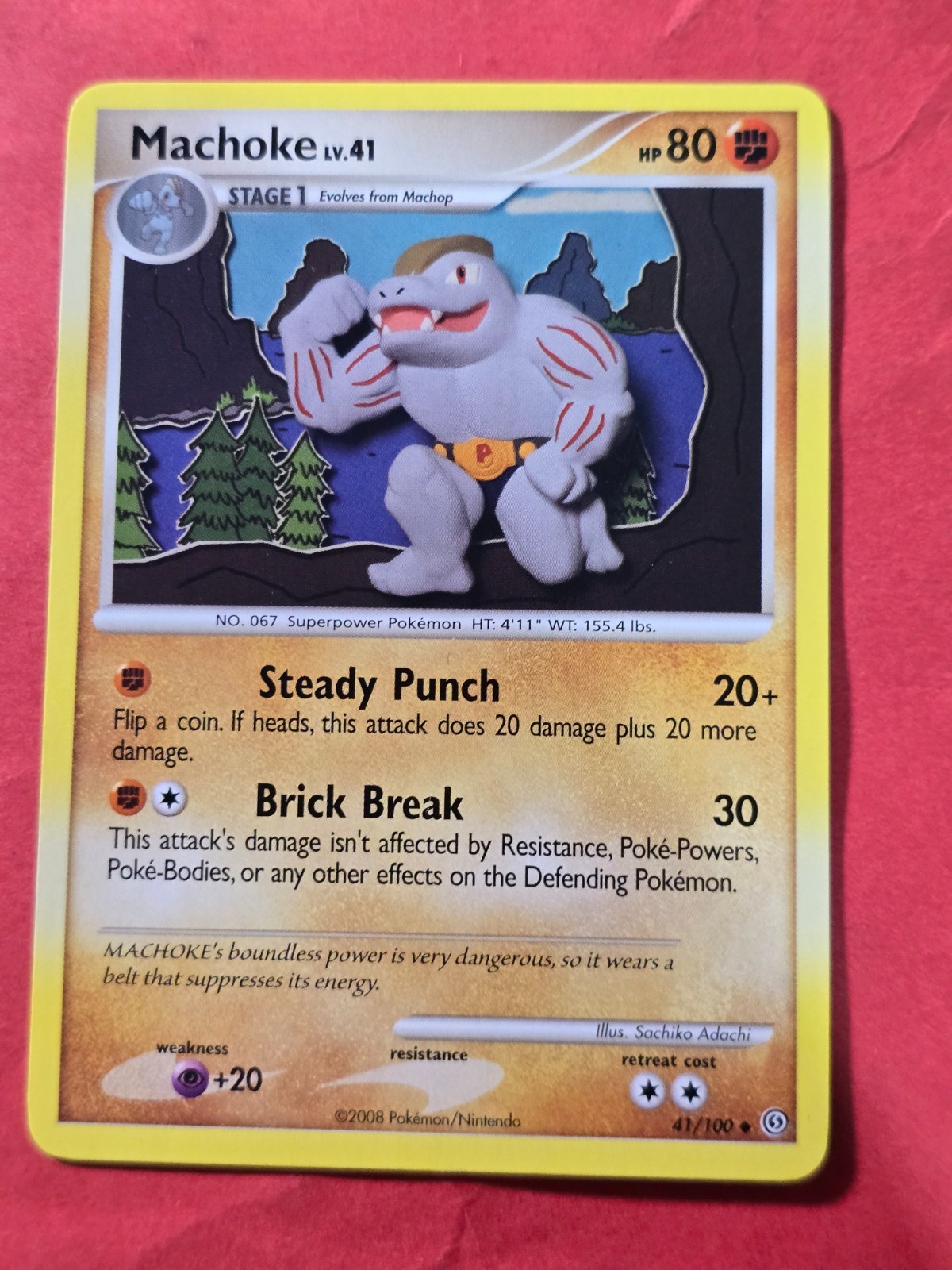 2008 Pokemon Diamond and Pearl Stormfront #41 Machoke, UC, NF/H, cd8