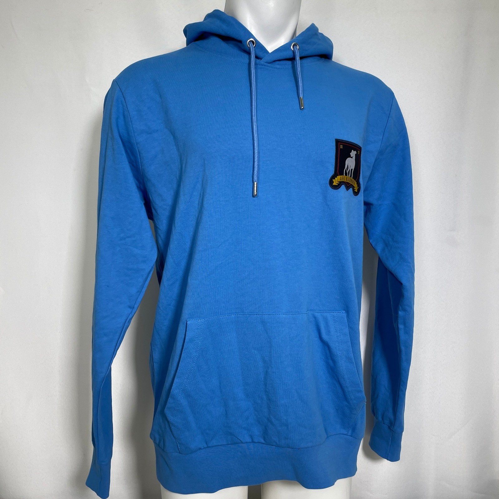 Ted Lasso AFC Richmond Greyhound Crest Blue Hoodie Sweatshirt Men's LARGE image 7