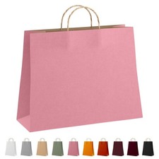 Purple Kraft Paper Shopping Bags with Handles 150 GSM 250 Count 16 x 6 x 12 in
