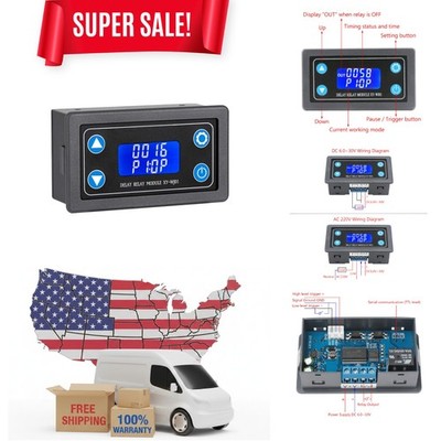 Advanced Delay Relay Module, DC 6-30V, Automatic Timer Switch with LCD Display