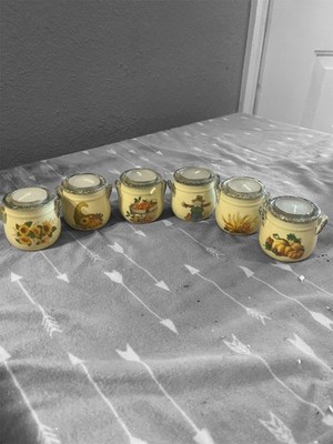 Fall Candle Holders, Small, Set of 6 with Candles! NIB!