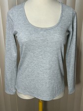 Jenni Intimates Pajama Top M Long Sleeve Lounge Relax Cozy PJs Sleep Shirt Gray