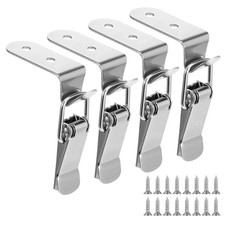 4 PCS 90 Degree Tool Box Hood Lock Latch Stainless Steel Spring Toggle Hasp