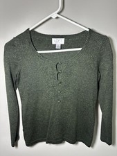 Ann Taylor Loft Petite Forest Green Long Sleeve Sweater Size SP Petite