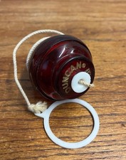 Vintage 1980s Duncan Imperial Trompo Spin Top Red Plastic