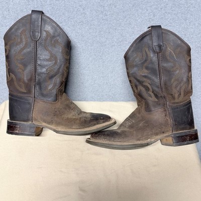 Cody James Kids Brown Leather Western Cowboy Boots Square Toe Size 3 D