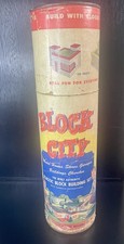 Block City Plastic Building Set B-500 Canister Tri-State Plastics INCOMPLETE