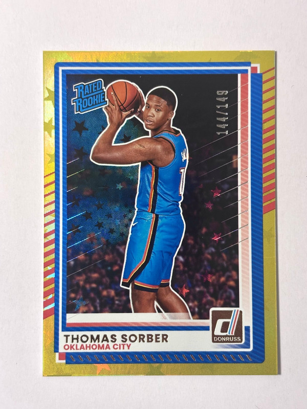 2025-26 Donruss Basketball - Thomas Sorber OKC Yellow Stars /149 (RC)