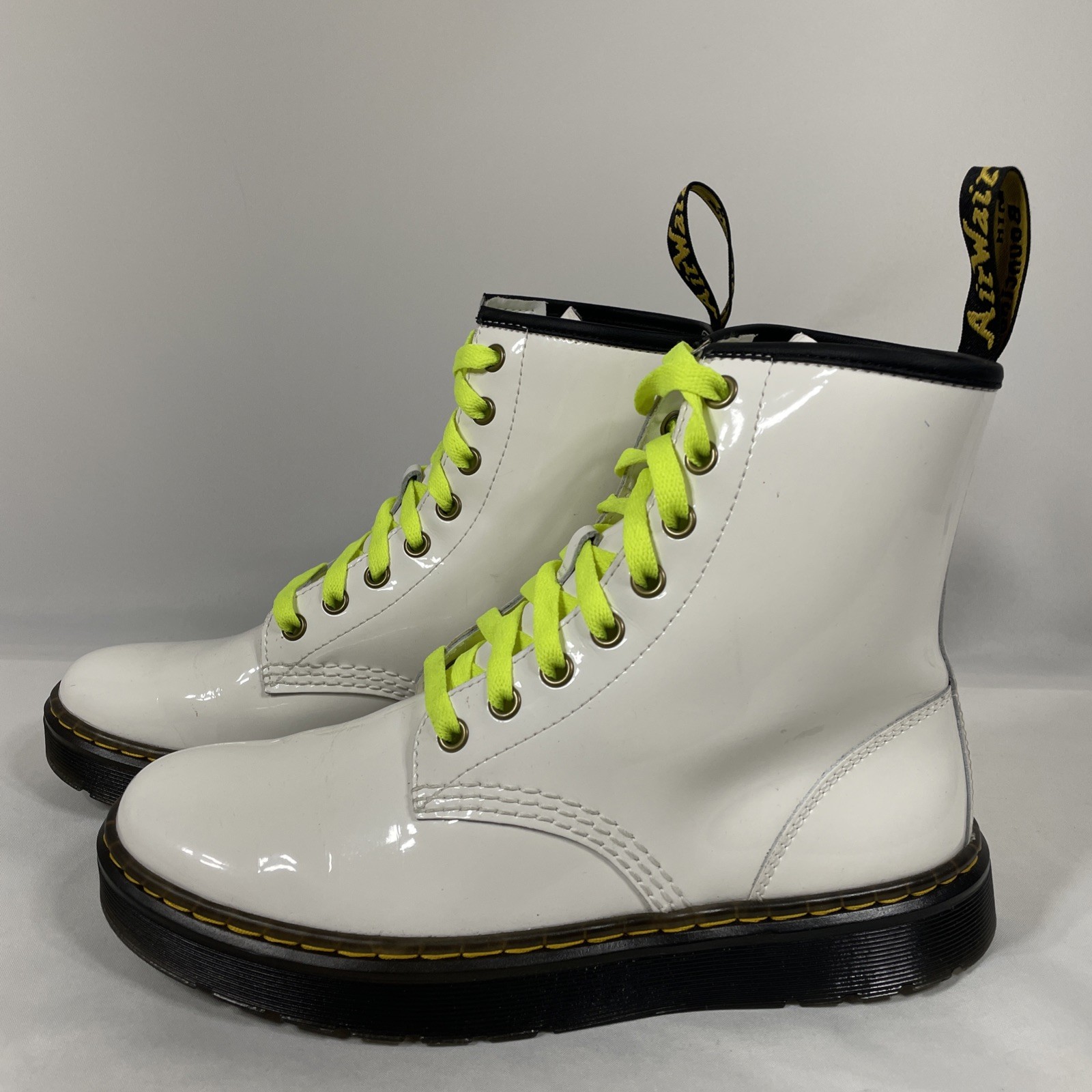 Doc Dr. Doc Martens Zavala Combat Boots White Leather Lace Up Women's 8 Men's 7 thumbnail 3