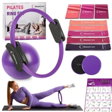 Pilates Ring Set Exercise Equipment with Exercise Bands Resistance Bands Set,...