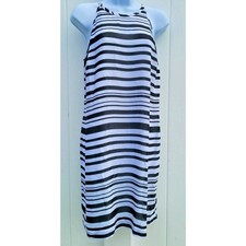EUC Banana Republic Women’s Dress Stripe Black White Spaghetti Strap Size 8