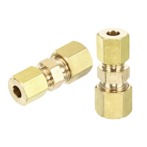 uxcell 3Pcs Brass Compression Tube Fitting, 3/16" x 1/4" x 1/4",