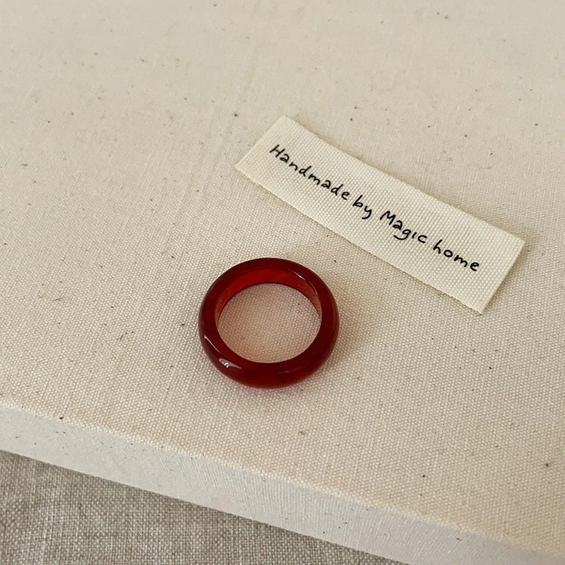 Hot Natural red agate stone ring, women's fashion ring, ring, ins style - Image 4 of 4