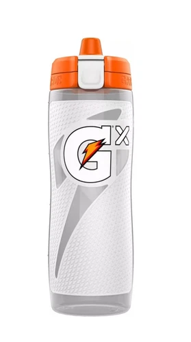 New Gatorade GX 30 OZ NON SLIP WATER BOTTLE WHITE