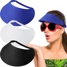 3 Pack Womens Sun Visors Elastic