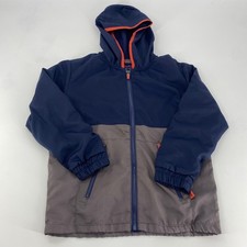 Tommy Bahama Kids Active Hooded Jacket Navy Grey Orange Size M 7 8
