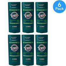 Tom's of Maine Aluminum Free Deodorant Cucumber Aloe 3.25 oz 6 Pack Bundle