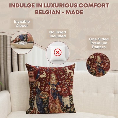Smell Lady & Unicorn Decorative Cushion Cover Soft Throw Pillow Case 16x16 in