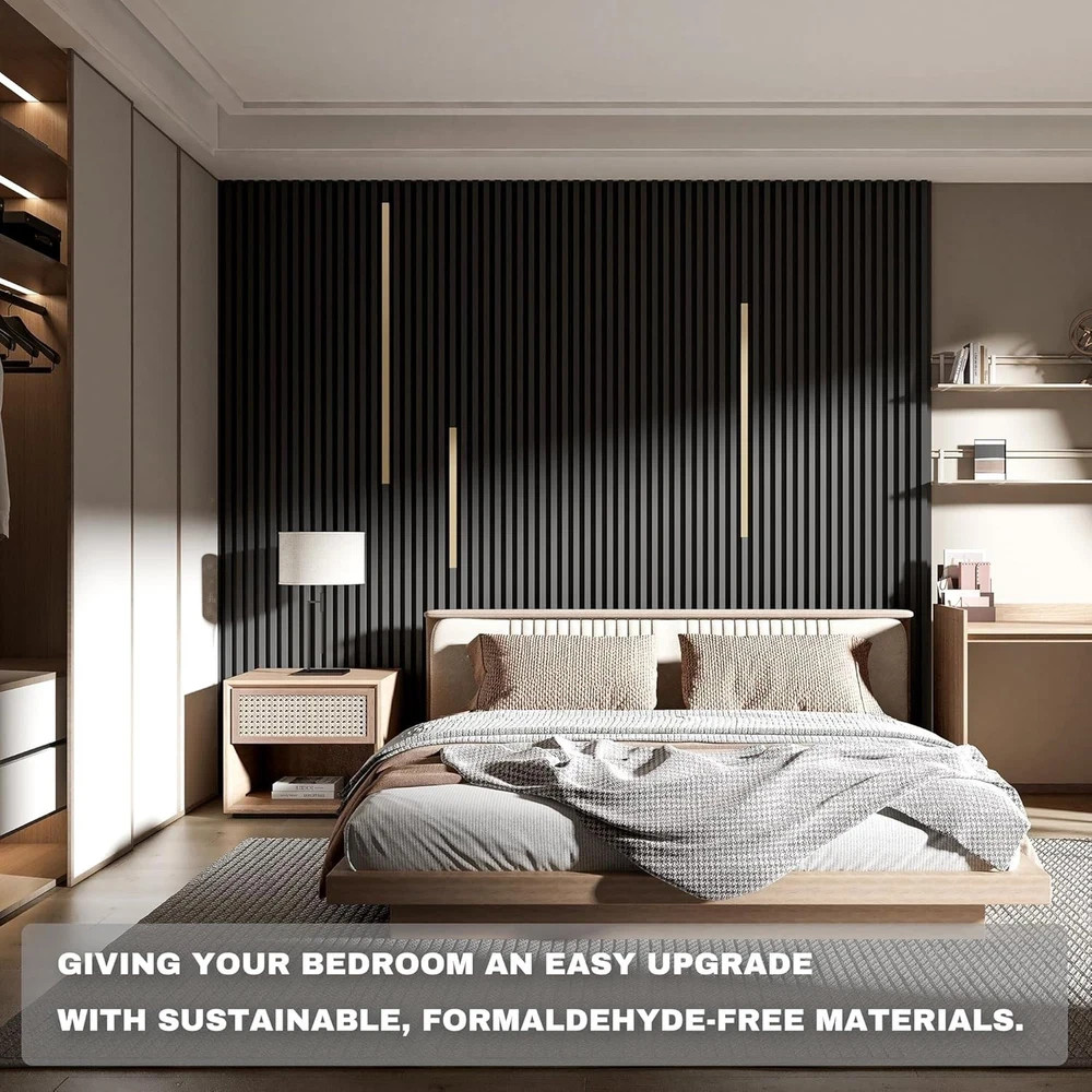 Black Wall Panels for Interior WallDecor Accent WallPanels for Bedroom Livingroo