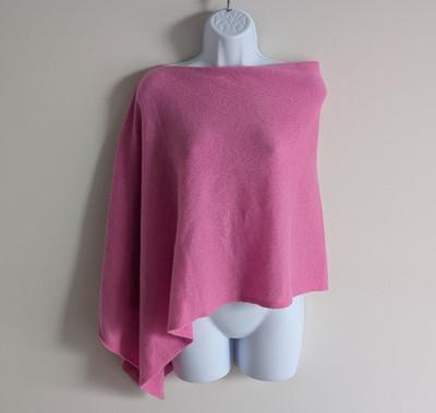 Claudia Nichole Cashmere Poncho Womens One Size Sweater Lightweight Layer Pink