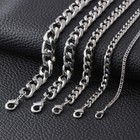 Stainless Steel Silver Chain Cuban Link Curb Womens Mens Bracelet 3/5/7/9/11mm
