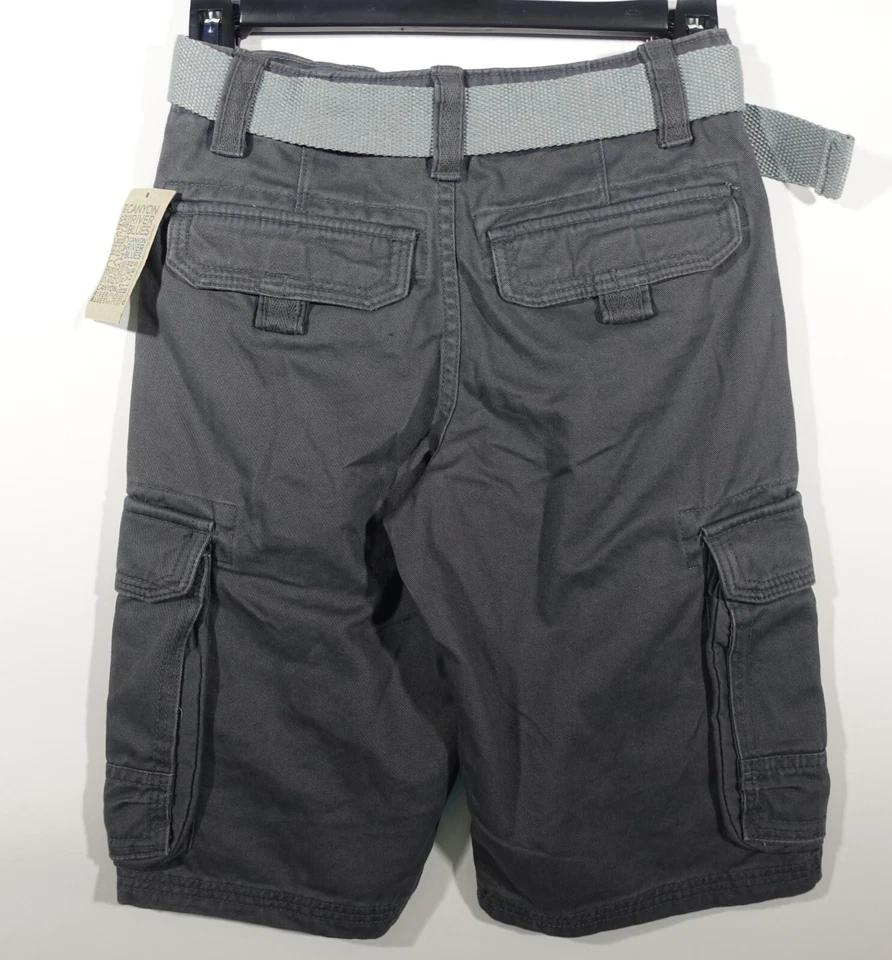 Canyon River Blues Cargo Shorts Boys 10 Adjustable Waistband Belted Cotton Gray - Image 4 of 4