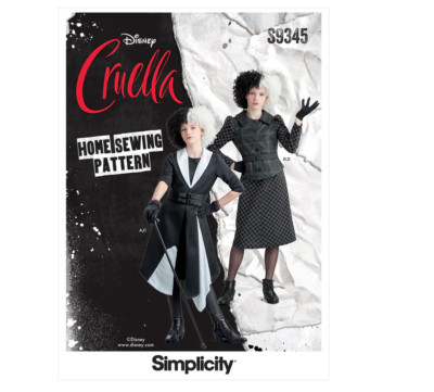 9342 MUSTER SIMPLICITY KOSTÜM DISNEY CRUELLA KLEID JACKE HOSE ROCK 7/14 JAHRE