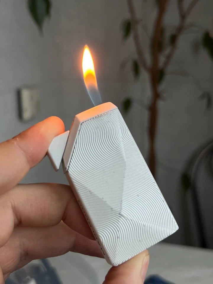 90s Vintage MARLBORO CIGARETTES METAL LIGHTER Geometric Steel Metal Metallic Y2K - Image 2 of 4