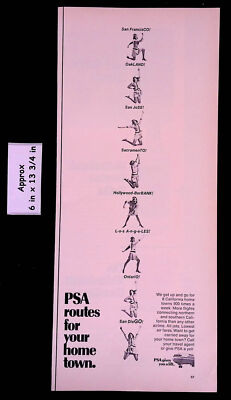 1969 PSA Jets Women list 8 California Routes PSA Gives you a Lift Print ...