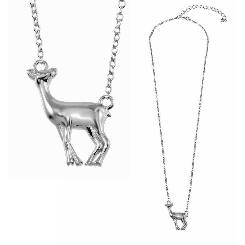 Sterling Silver Necklace w/ Deer Pendant eBay