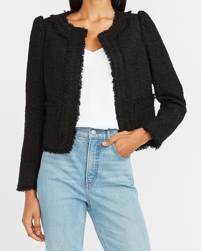 NEW EXPRESS $138 BLACK PUFF SLEEVE 