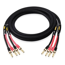 Canare 4S11 HI-FI Speaker Cable Pair, Flex Braided 2 to 2 banana Plug