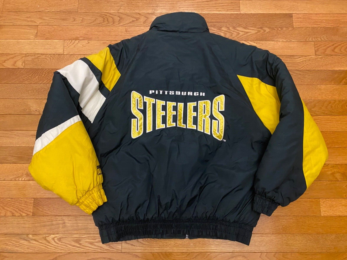 Vtg 1990's Pittsburgh STEELERS LOGO 7 Puffer Heavy Jacket Size