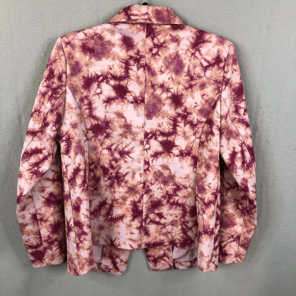 LOGO by Lori Goldstein Blazer Women Small Pink Tie-Dye Ponte Knit Office Modern - Image 2 of 4