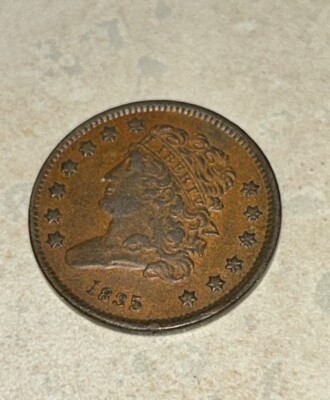 Super 1835 1/2cent extra fine beauty from Old Duffy s Hoard- colossal! Free S&H
