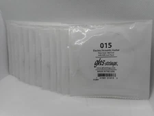 12 pack of GHS 15ga plain guitar strings .015" for acoustic or electric guitar