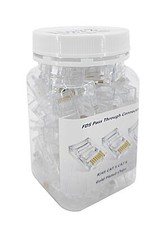 Pass-through Cable Connector Gold-plated 100 pieces End-pass RJ45 Cat5 Cat5e