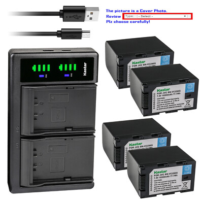 Kastar Li-ion Battery LTD2 USB Charger for JVC CONNECTED CAM GY-HC500E GY-HC500U