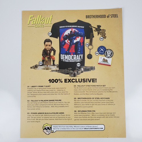 Fallout Brotherhood of Steel Art Print Home Decor Loot Crate Exclusive 10" X 8" - Picture 2 of 2