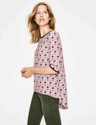 BODEN Hi-Lo Hem Top Milkshake Flower Press W0190 RRP £65.00 SIZE UK 14 BRAND NEW - Picture 2 of 9
