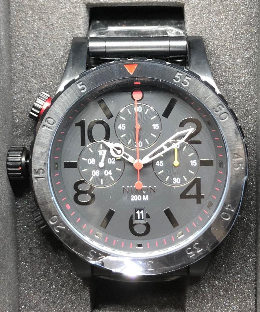 NIXON 48-20 Chrono A486-1320 Todo Negro/Mult Acero Inoxidable NUEVO CON CAJA