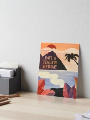 MY BOTTOM SHELF BOOKS DIGITAL Have a Peaceful Birthday Island Vibes Greet Card MBSB *PRINTING REQ'D*