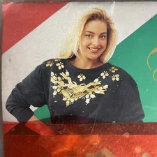 New Vintage Dizzle Christmas Touch Of Gold One Step Iron-on Foil Bells Ribbons