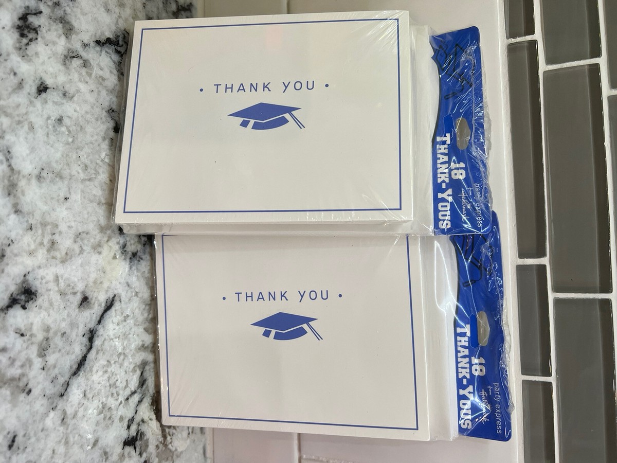 2 Graduation Thank you cards 18 Hallmark gmt3425 Blue White Blank Inside | eBay 2 Graduation Thank you cards 18 Hallmark gmt3425 Blue White Blank Inside | eBay