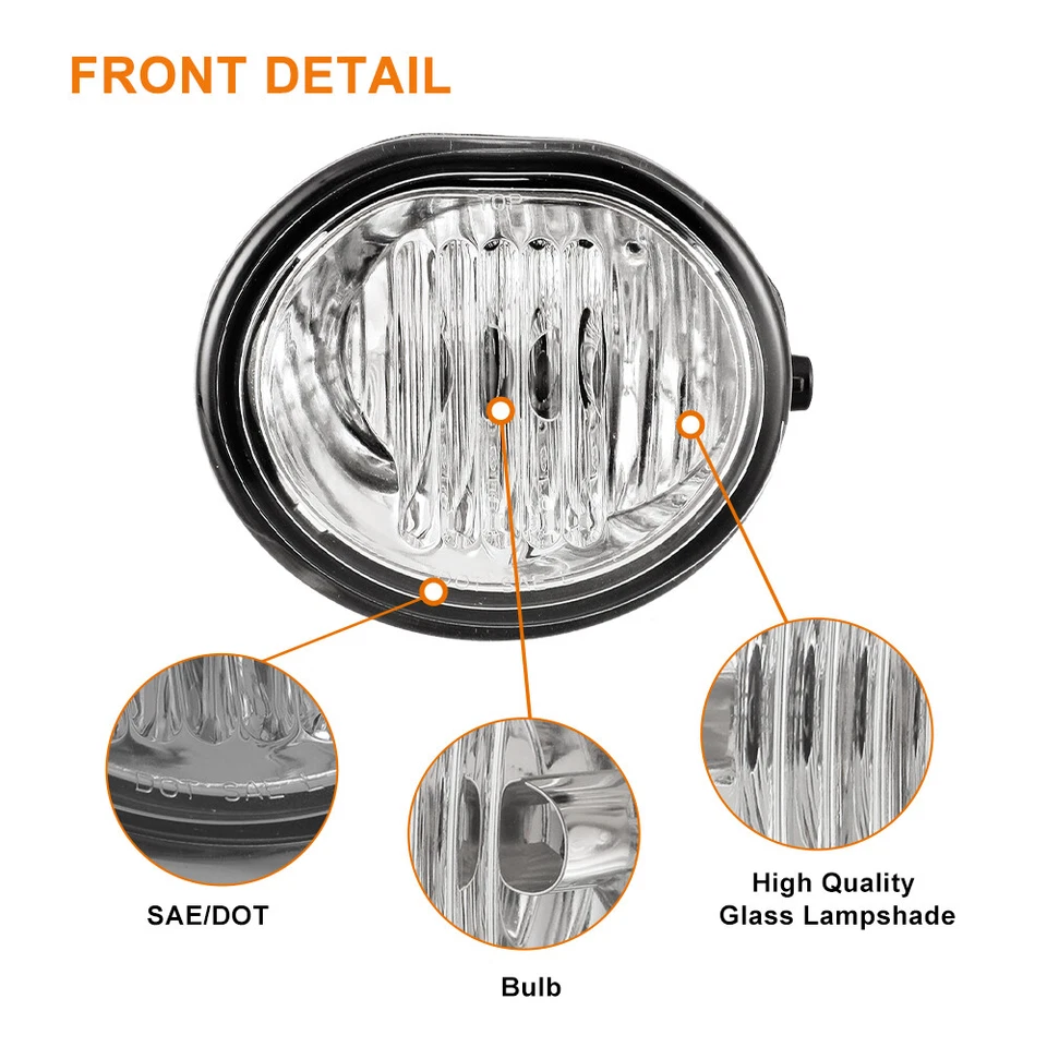 Fog Lights For 2003-2008 Toyota Matrix Pontiac Vibe Switch Wiring Kit Blubs Pair - Imagem 3 de 4