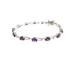 Silver 7.1" 5.4 Carat Amethyst Tennis Bracelet Sterling