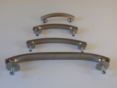 Hickory Hardware 8, 5, 4 , 3, inch bare metal mid century style drawer pulls