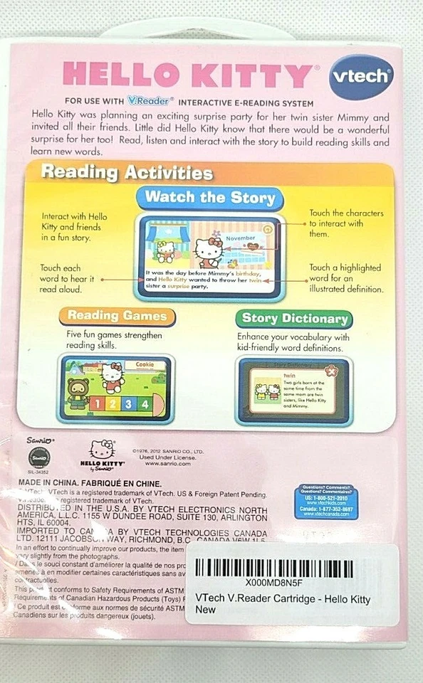 NEW V.Reader "Hello Kitty Hello Kitty's Surprise" Reading Learning Game Vtech - Image 2 of 2