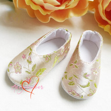 1/6 1/4 1/3 BJD Archaic Satin Cotton Shoes Embroidered Flower Deco Round-toe